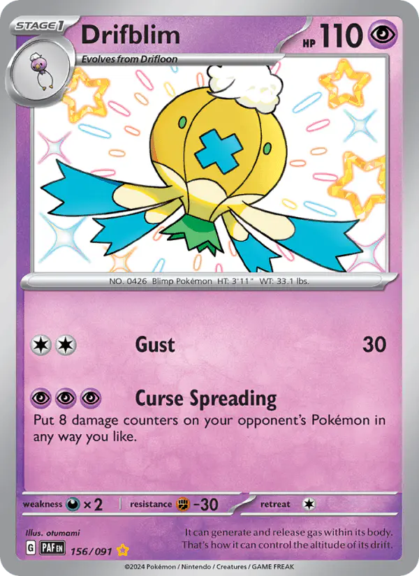 Carta Drifblim 156/091 de Paldean Fates