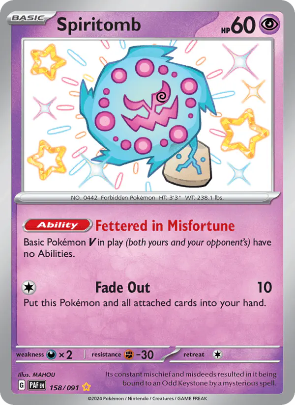 Carta Spiritomb 158/091 de Paldean Fates