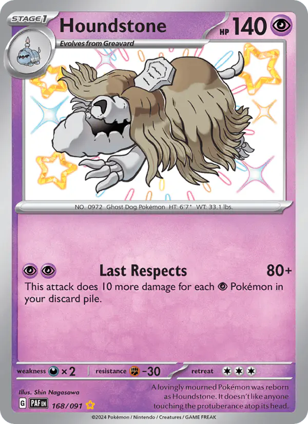 Carta Houndstone 168/091 de Paldean Fates