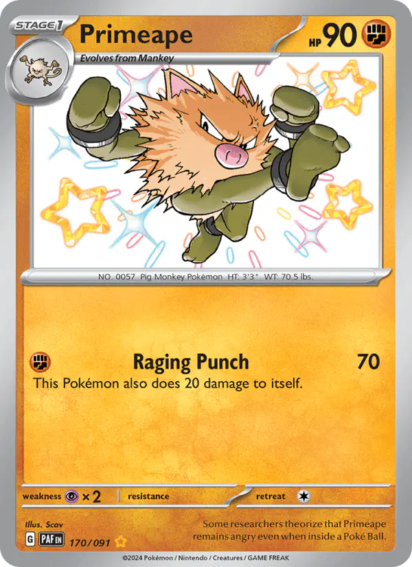 Carta Primeape 170/091 de Paldean Fates