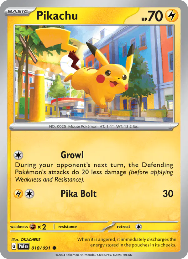 Carta Pikachu 018/091 de Paldean Fates