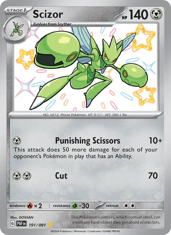 Carta Scizor 191/091 de Paldean Fates