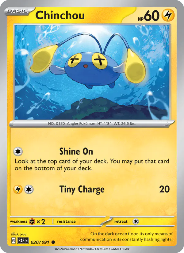 Carta Chinchou 020/091 de Paldean Fates