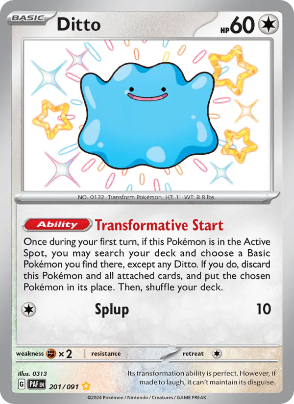Carta Ditto 201/091 de Paldean Fates