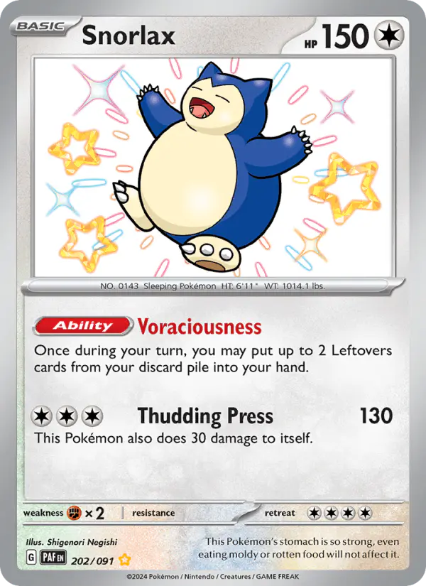 Carta Snorlax 202/091 de Paldean Fates