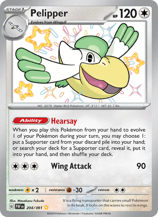 Carta Pelipper 204/091 de Paldean Fates