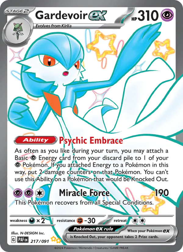 Carta Gardevoir ex 217/091 de Paldean Fates