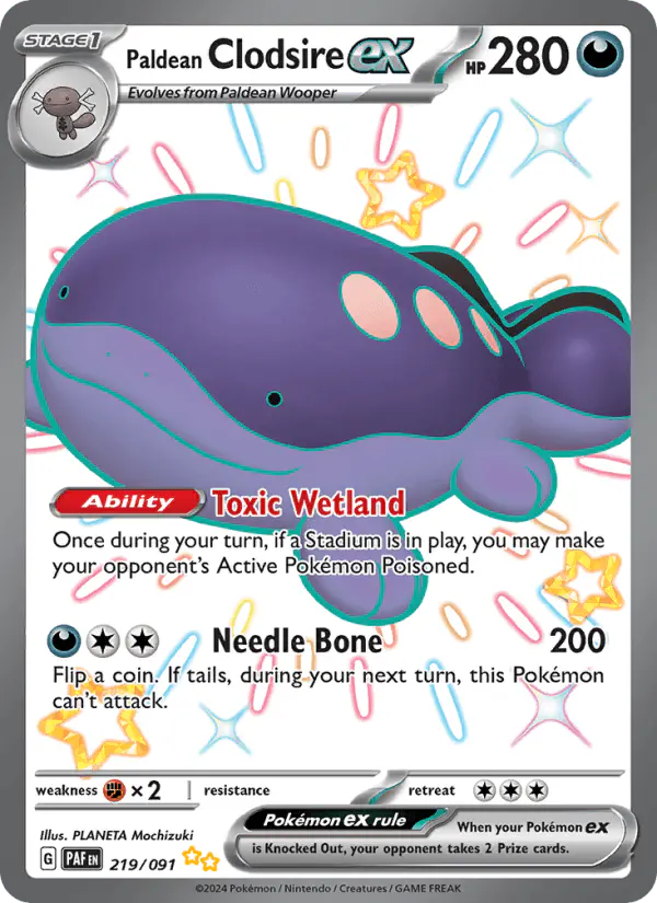 Carta Paldean Clodsire ex 219/091 de Paldean Fates