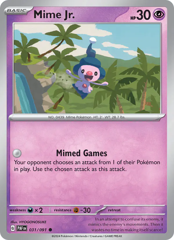 Carta Mime Jr. 031/091 de Paldean Fates