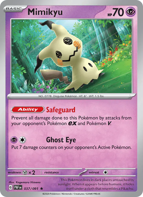 Carta Mimikyu 037/091 de Paldean Fates