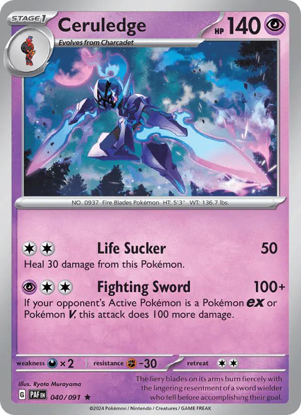Carta Ceruledge 040/091 de Paldean Fates