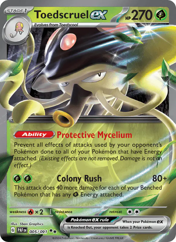 Carta Toedscruel ex 005/091 de Paldean Fates