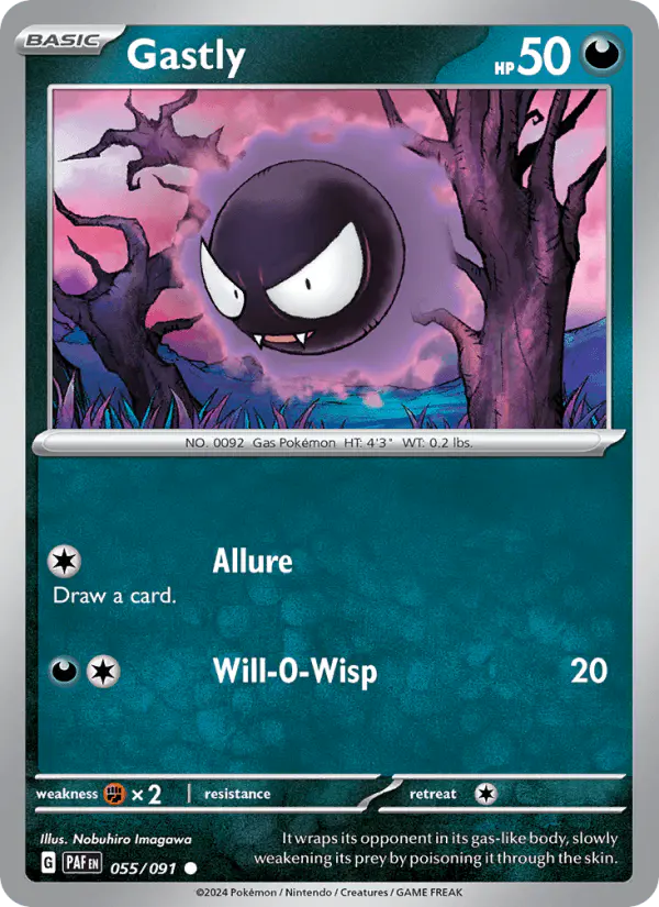 Carta Gastly 055/091 de Paldean Fates