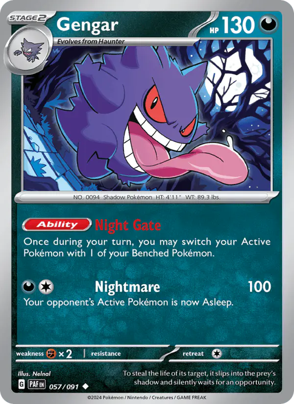 Carta Gengar 057/091 de Paldean Fates