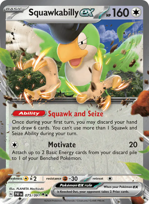 Carta Squawkabilly ex 075/091 de Paldean Fates