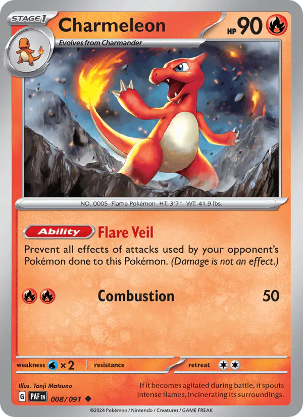 Carta Charmeleon 008/091 de Paldean Fates