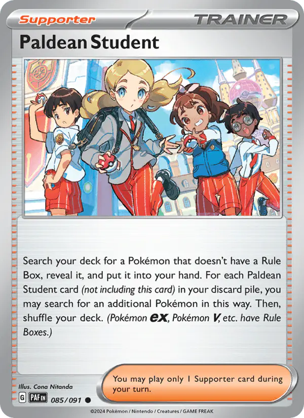 Carta Paldean Student 085/091 de Paldean Fates