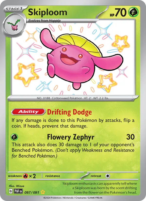 Carta Skiploom 097/091 de Paldean Fates