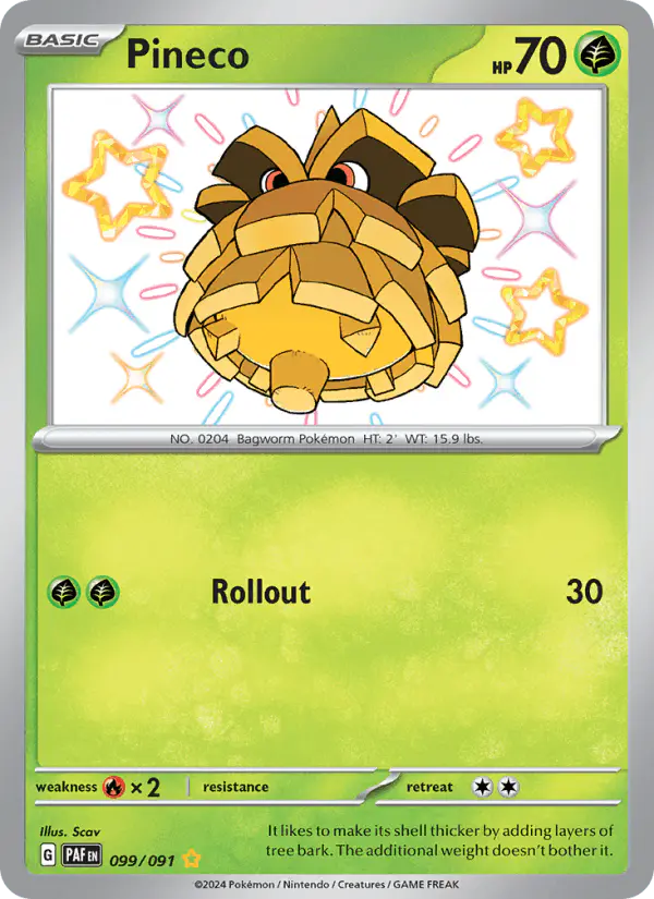 Carta Pineco 099/091 de Paldean Fates