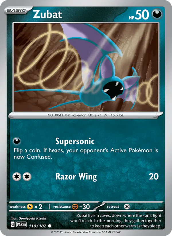 Carta Zubat 110/182 de Paradox Rift