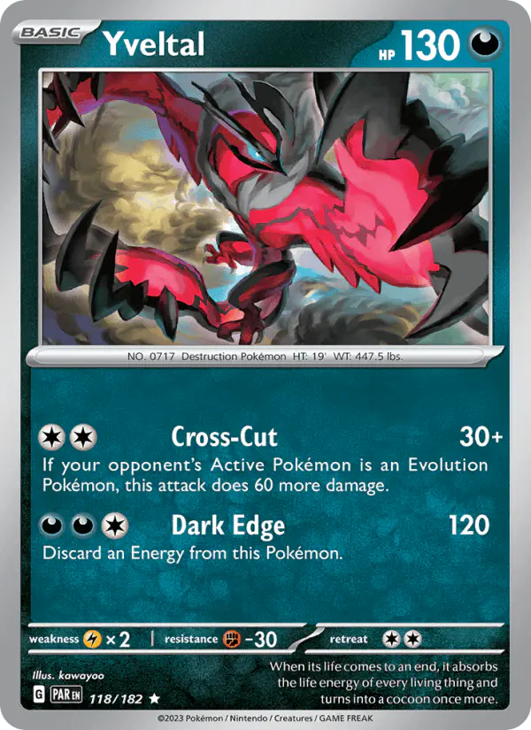 Carta Yveltal 118/182 de Paradox Rift