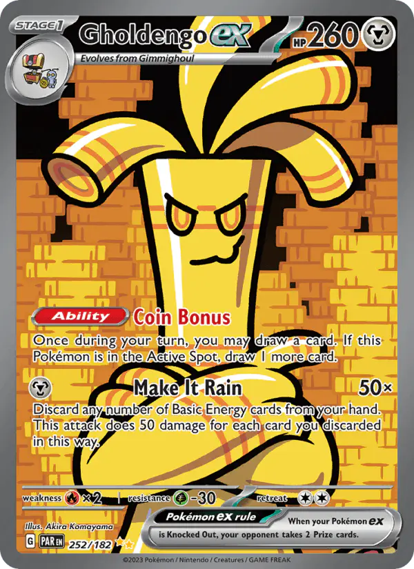 Carta Gholdengo ex 252/182 de Paradox Rift
