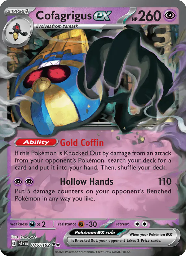 Carta Cofagrigus ex 076/182 de Paradox Rift