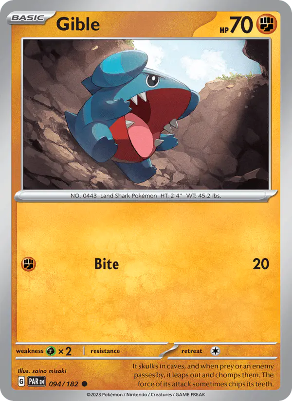 Carta Gible 094/182 de Paradox Rift