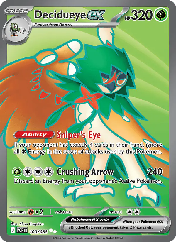 Carta Decidueye ex 100/088 de Perfect Order