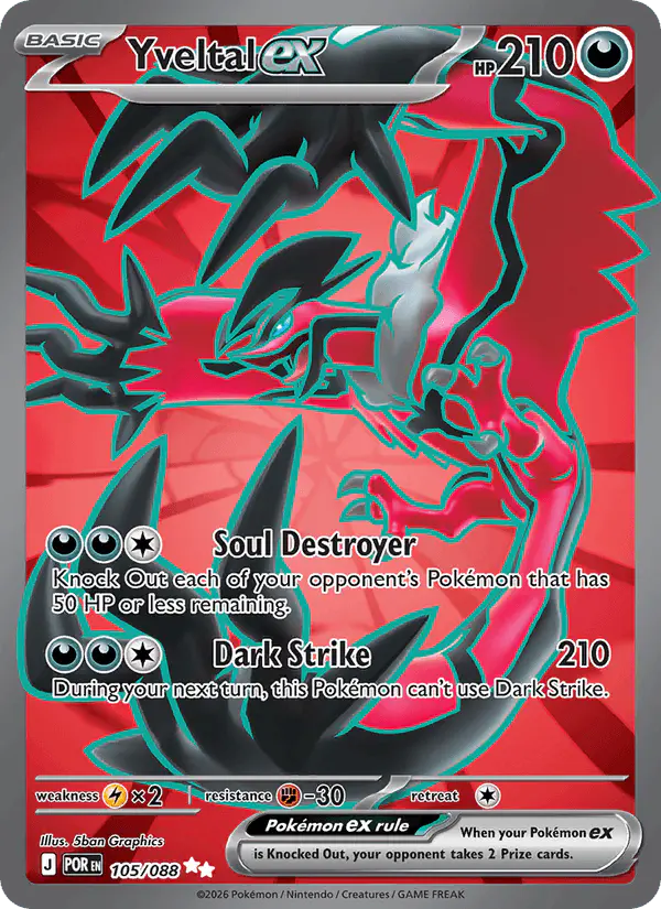 Carta Yveltal ex 105/088 de Perfect Order