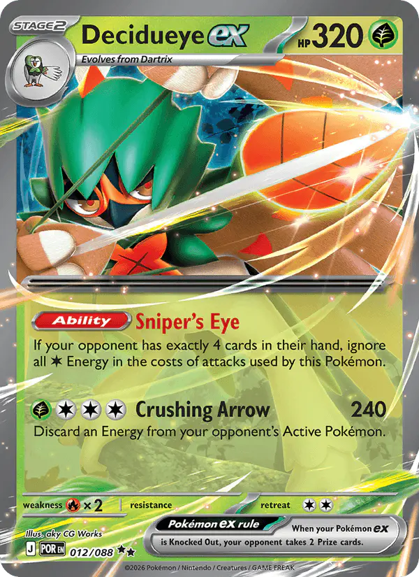Carta Decidueye ex 012/088 de Perfect Order