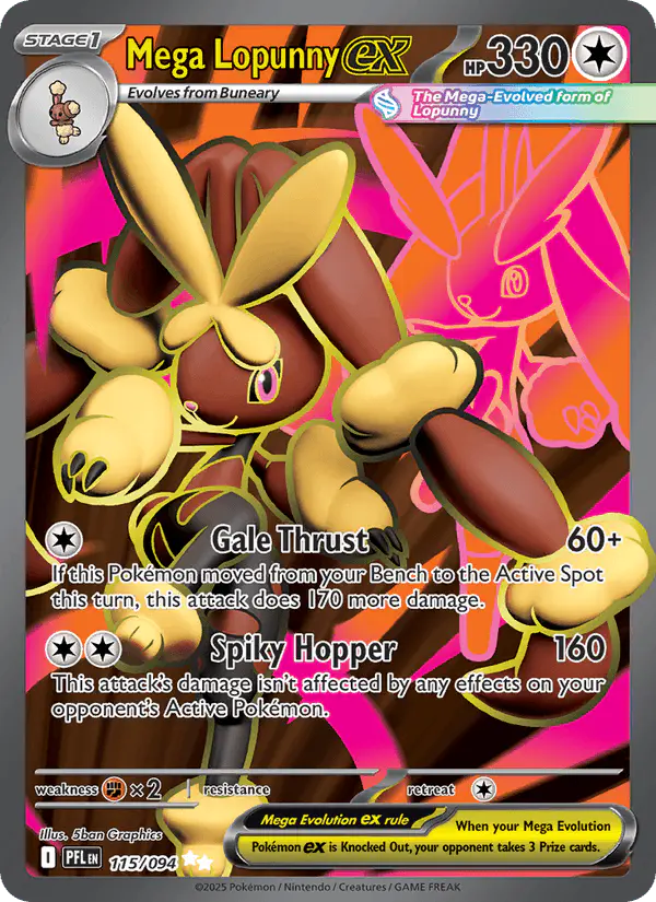 Carta Mega Lopunny ex 115/094 de Phantasmal Flames