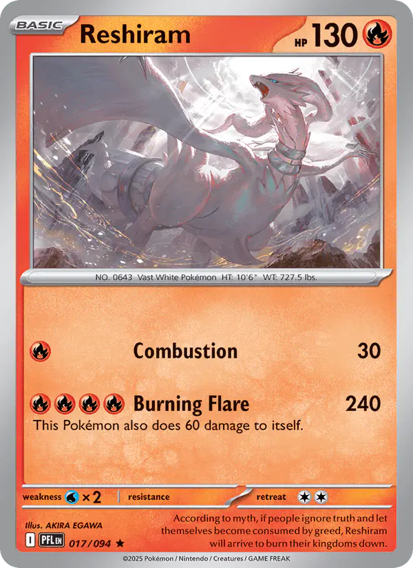 Carta Reshiram 017/094 de Phantasmal Flames