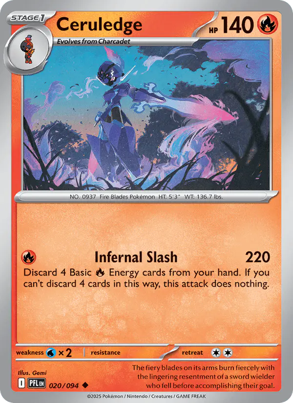 Carta Ceruledge 020/094 de Phantasmal Flames