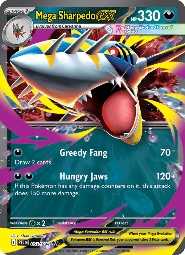Carta Mega Sharpedo ex 061/094 de Phantasmal Flames