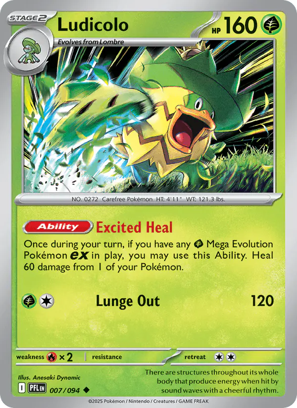 Carta Ludicolo 007/094 de Phantasmal Flames