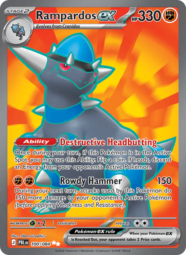Carta Rampardos ex 100/084 de Pitch Black