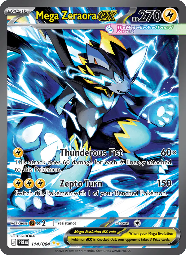 Carta Mega Zeraora ex 114/084 de Pitch Black