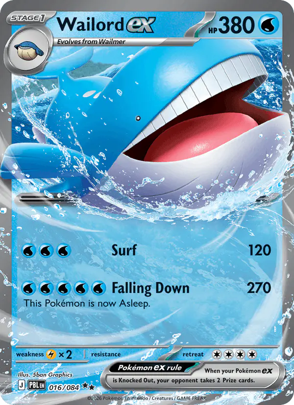 Carta Wailord ex 016/084 de Pitch Black