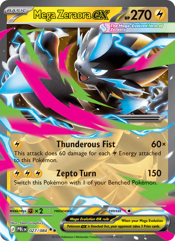 Carta Mega Zeraora ex 027/084 de Pitch Black