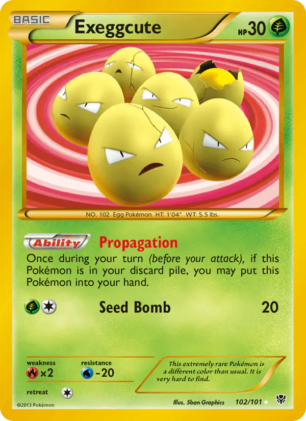 Carta Exeggcute 102/101 de Plasma Blast