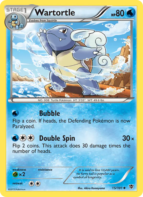 Carta Wartortle 15/101 de Plasma Blast