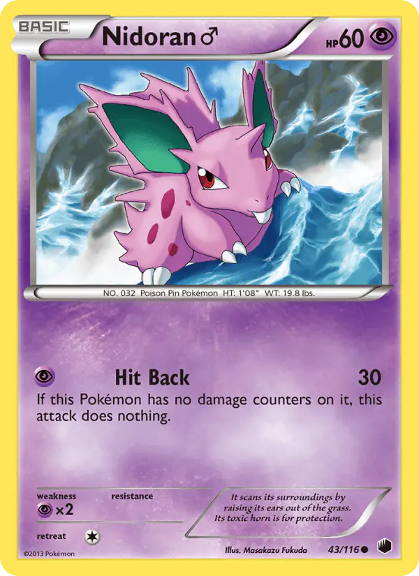 Carta Nidoran♂ 43/116 de Plasma Freeze