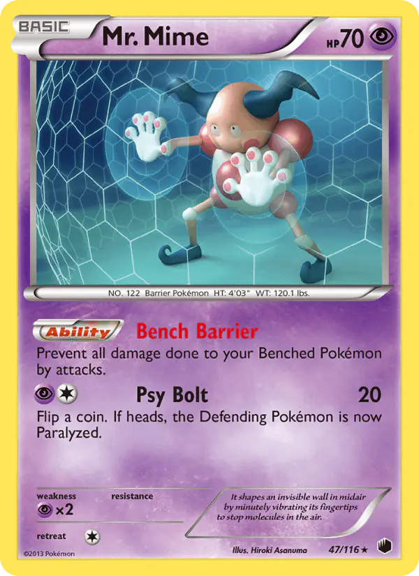Carta Mr. Mime 47/116 de Plasma Freeze