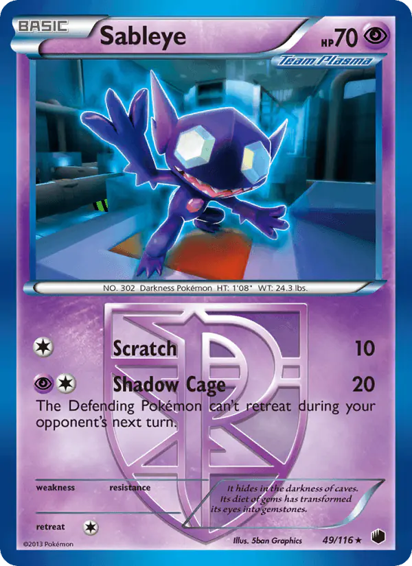 Carta Sableye 49/116 de Plasma Freeze