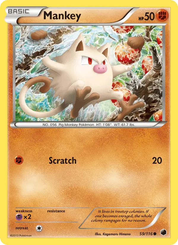Carta Mankey 59/116 de Plasma Freeze
