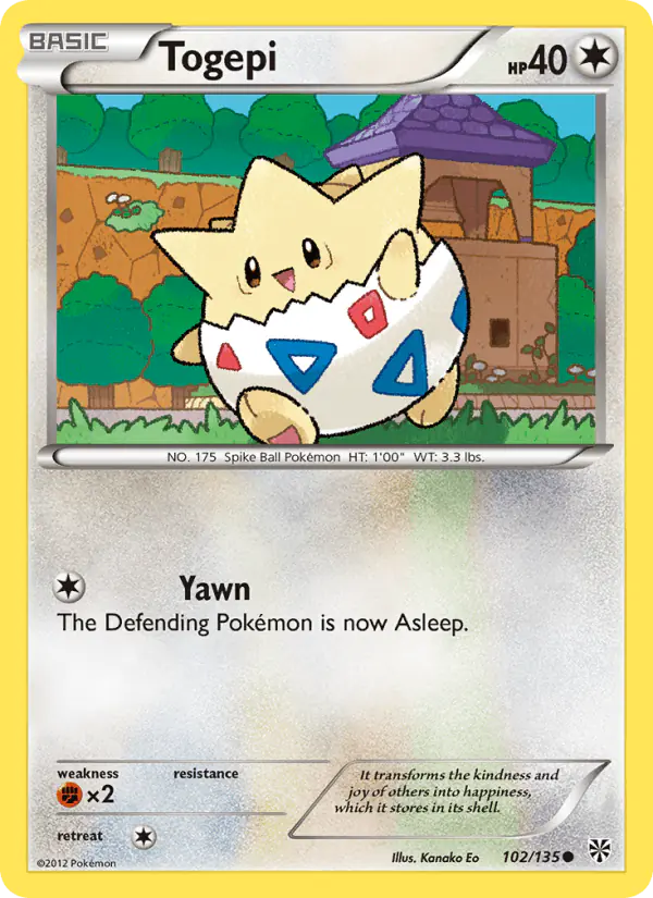 Carta Togepi 102/135 de Plasma Storm