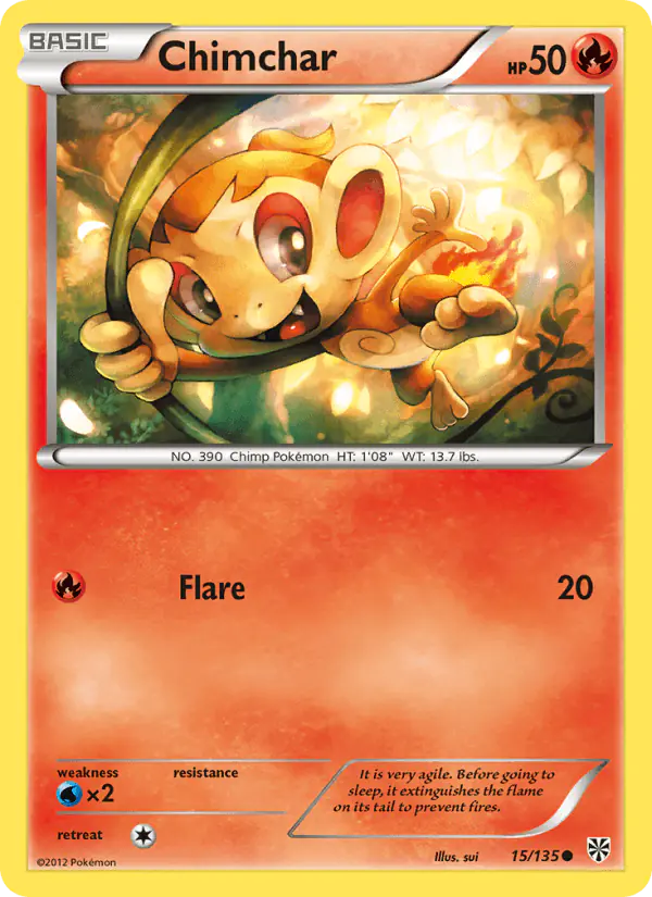 Carta Chimchar 15/135 de Plasma Storm