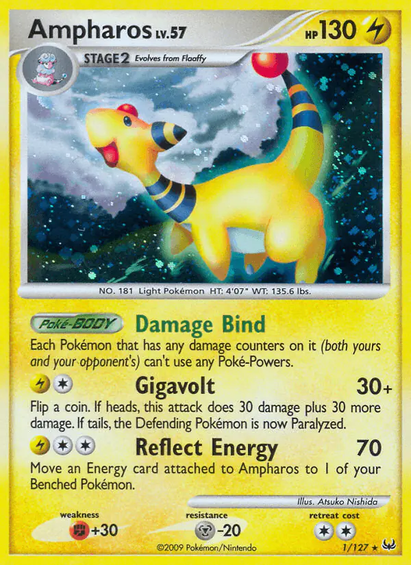 Carta Ampharos 1/127 de Platinum