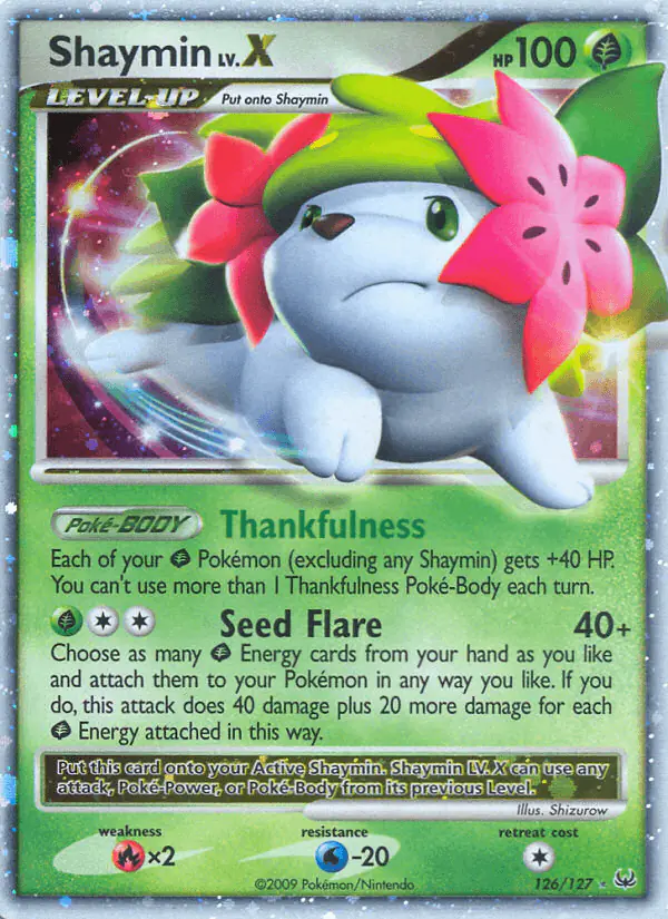 Carta Shaymin LV.X 126/127 de Platinum